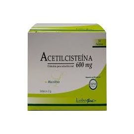 Acetilcisteina 600Mg Granulos P. Sol. Oral X 50 Sobres