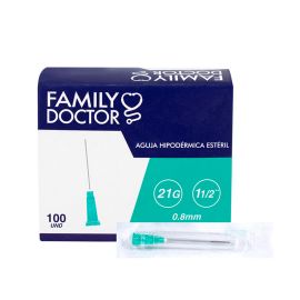 Aguja Hipodermica 21G 1 1/2 Caja X 100