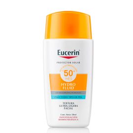 Protector Solar Facial Eucerin Hydro Fluid Textura Ultra Ligera FPS 50+