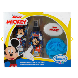 SET DE BAÑO DE MIKEY SHAMPOO+COLONIA+JABON+ ESPONJA