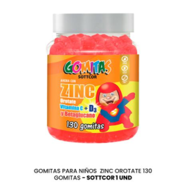 gomitas sottcor zinc vitamina +d3 y betaglucano