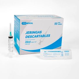 Jeringa 20Mnl Con Aguja 21Gx 1 1 1/2 50Unds Top Medic