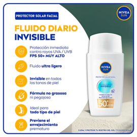 Nivea Olar Bloqueador Fps 50X050 Ml Fluido Diario Invisible