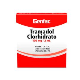 Tramadol 100 Mg 2 Ml Inyectable 5 Ampollas 2 Ml